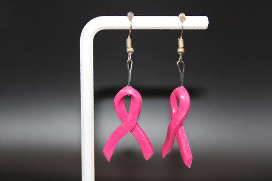 F*ck Breast Cancer Pink Ribbon Earrings